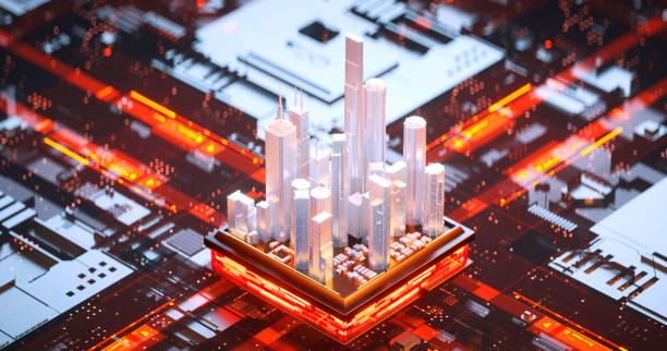 istock 3D rendering of cyberpunk AI. Circuit board. Technology background. Central Computer Processors CPU and GPU concept. Motherboard digital chip. Tech science background. 1385908509