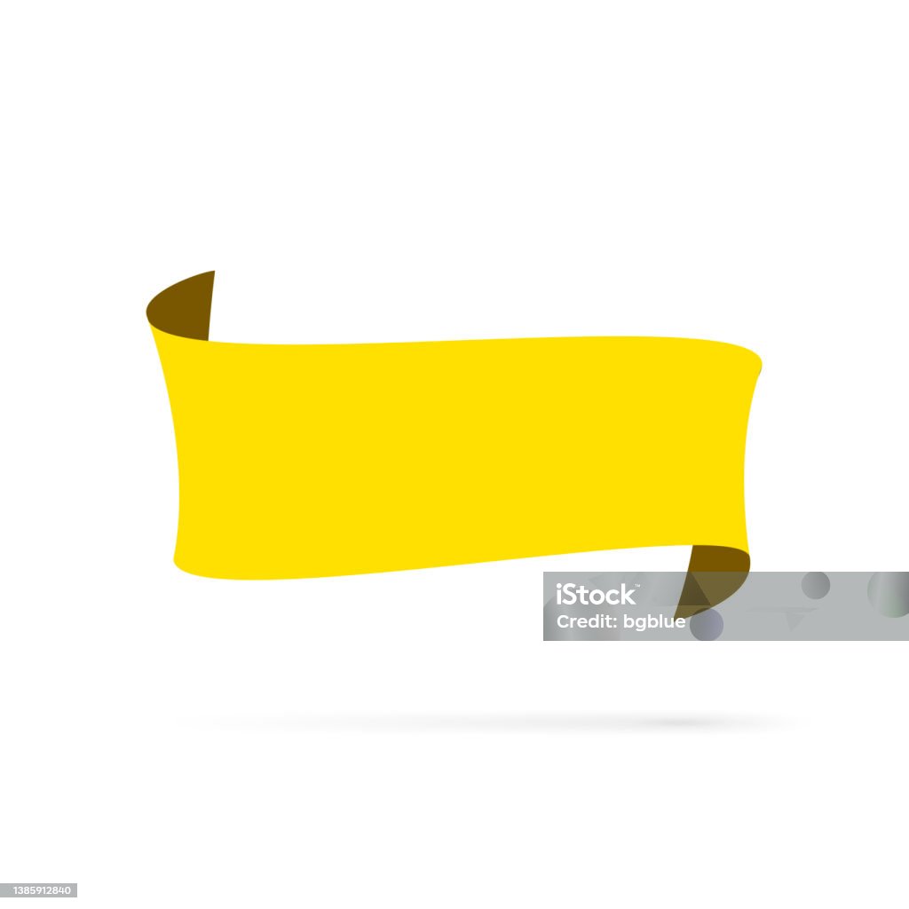 Yellow Banner Add Yellow Banner Design Element On White Background Stock Illustration ...