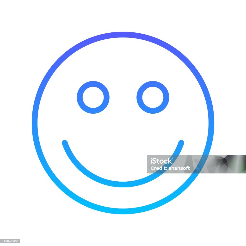 Gradient Smiley Smiling Face Line Gradient Stock Illustration - Download Image Now ...