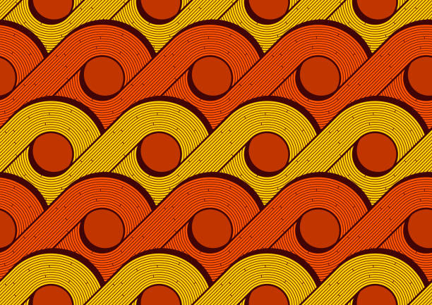 circle african textile art 16 seamless pattern of african textile art, circle abstract image and background, fashion artwork for print, vector file eps10. inner london stock illustrations