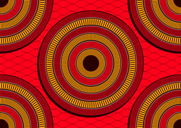 6 kreise afrikanische textilkunst - north american tribal culture stock-grafiken, -clipart, -cartoons und -symbole