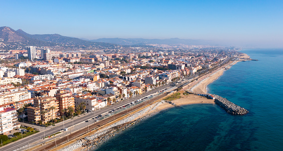 Vista con drones de la localidad catalana de Vilassar de Mar photo
