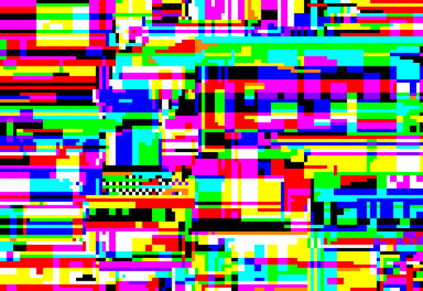 глюк пиксельного фона - vector frozen pixelated multi colored stock illustrations