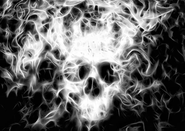 Illustration of a skull wrapped in smoke