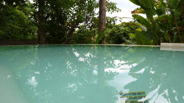 istock swimming pool in the garden 1385934462