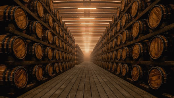 bodega de vinos - whisky barrel distillery hard liquor fotografías e imágenes de stock
