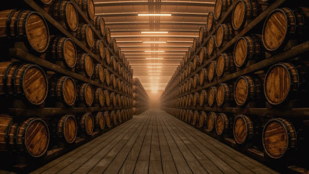 piwnica z winem - whisky barrel distillery hard liquor zdjęcia i obrazy z banku zdjęć