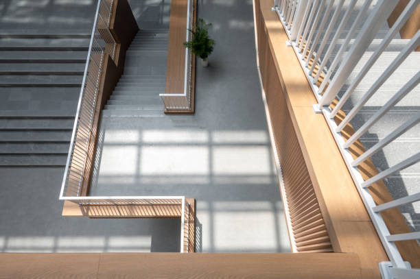 istock The sun shines on the new beautiful library and forms a special effect with the internal structure 1385937220