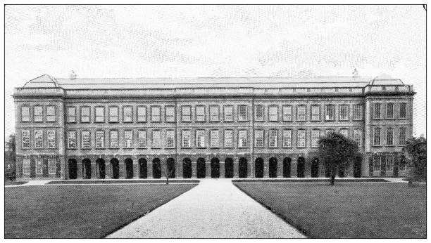 Antique travel photographs of Ireland: Library, Trinity College Antique travel photographs of Ireland: Library, Trinity College trinity college library stock illustrations