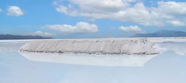 Photo of Salinas Grandes, a huge salt flat in Jujuy and Salta, Argentina. Its lithium, sodium and potassium mining potential faces opposition from indigenous communities and environmental activists.