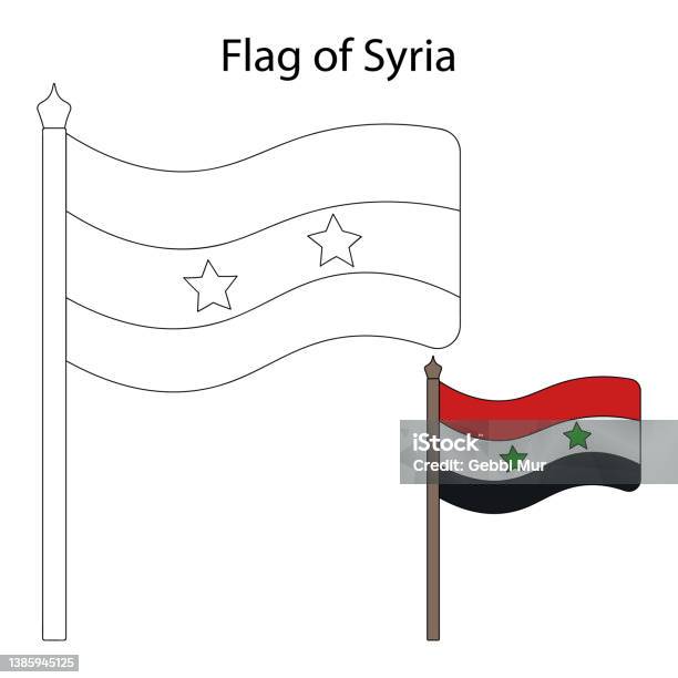 Flag of Syria. The official state symbol of the Syrian Arab
