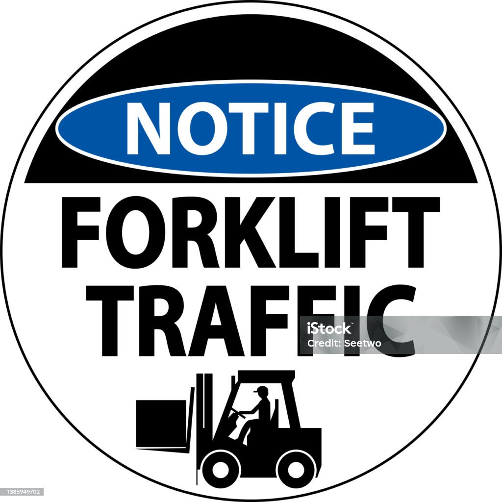 Perhatikan Tanda Lantai Lalu Lintas Forklift Pada Latar Belakang Putih