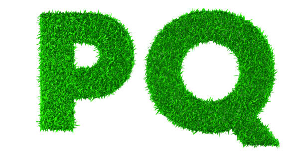 Letters A and B made of grass on white background