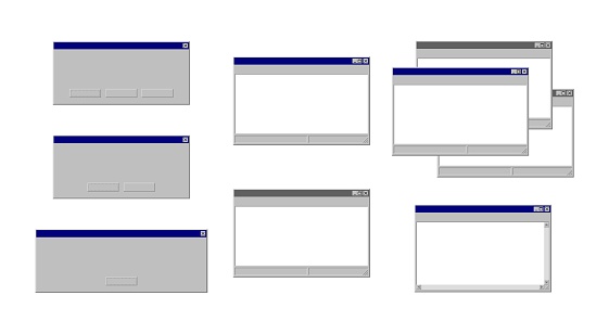 System Message Computer Templates Windows System Message Templates Retro 90s Pc Interface Vector Set Of ...
