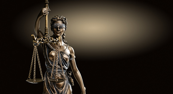 Themis Statue Justice Scales Law Lawyer Business Concept.