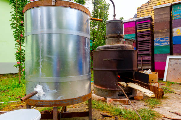 istock Distillation apparatus for making domestic alcohol liquor 1385958187