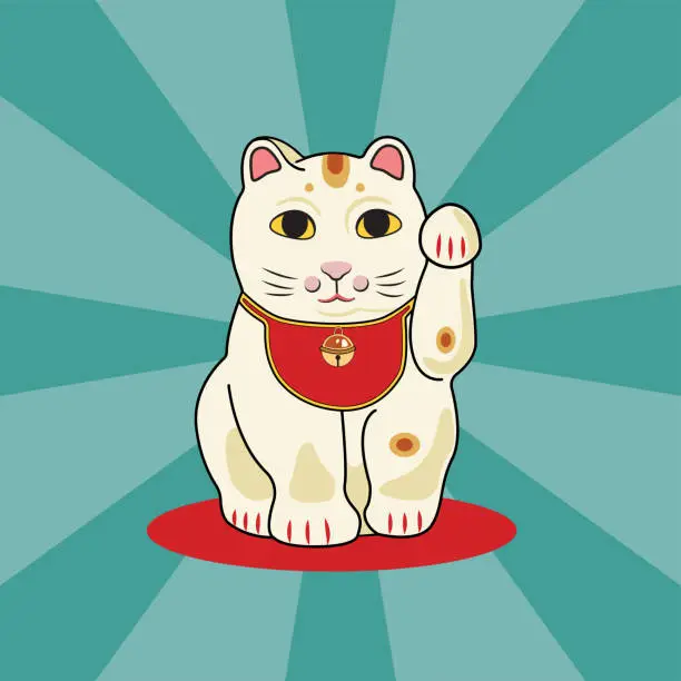 Vector illustration of Beckoning Cat Maneki Neko