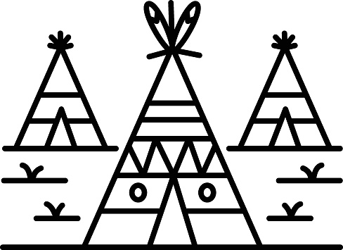 tepee conical tents Vector Icon Design, Vintage American culture and traditions Symbol, United States Social Sign, US Arts and literature Stock illustration, native American Indian teepee tent Concept