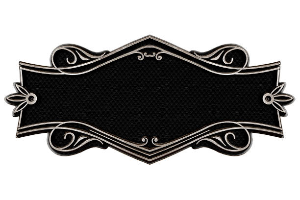 istock Vintage cast metal plate isolated on white background 1385964715