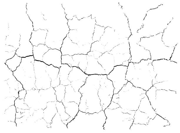 istock Natural cracks background. Vector overlay texture of cracked surface. One color graphic resource. 1385967695