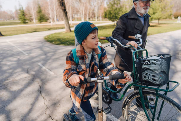 istock Commute to school with my grandfather 1385969551