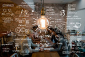 istock Great idea of a marketing strategy plan at a creative office 1385970223