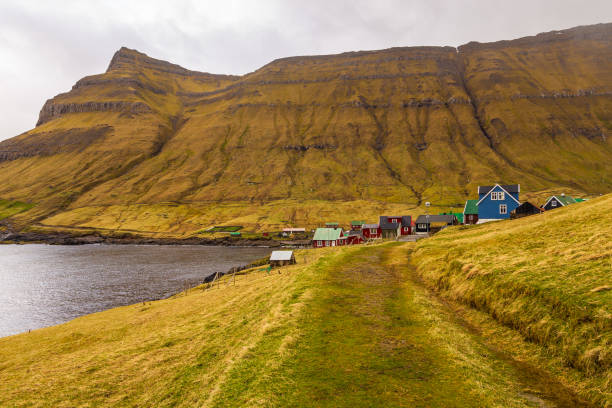 istock Small village Elduvik, Faroe Islands, Denmark. 1385973212