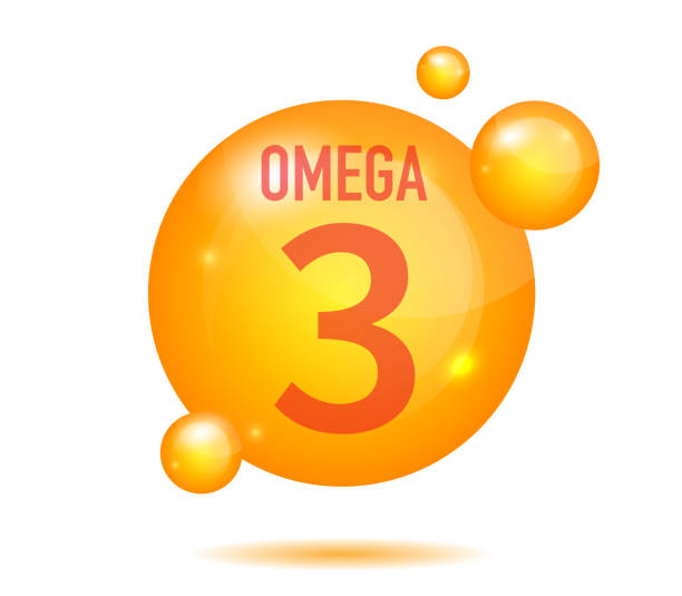 witamina omega-3 kwasy tłuszczowe złota błyszcząca pigułka ikona kapsułki . kompleks witamin o wzorze chemicznym suplement diety . błyszcząca złota kropla substancji lub kropla esencji. reklamy leków na zdrowie. wektor - omega three stock illustrations