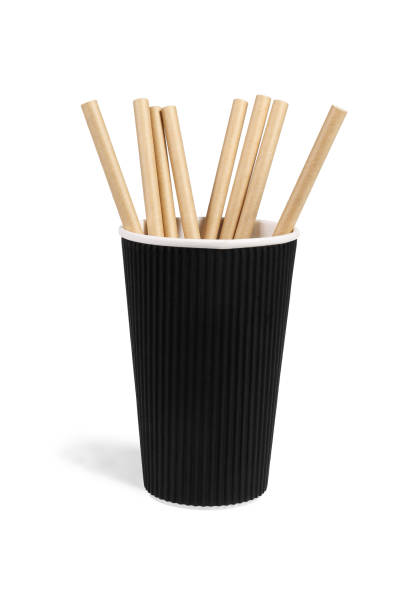 istock Brown Paper Straws in Black cup 1385973878