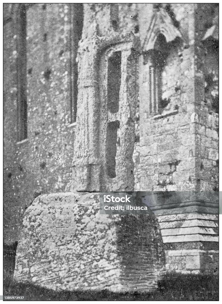 Starožitné cestovatelské fotografie Irska: Starý kříž na Skále Cashel - Bez autorských poplatků 19. Století stock ilustrace Starožitné cestovatelské fotografie Irska: Starý kříž na Skále Cashel - Bez autorských poplatků 19. Století stock ilustrace