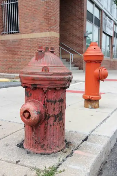 Fire hydrant standpipe in Philadephia, USA - typical city street feature.