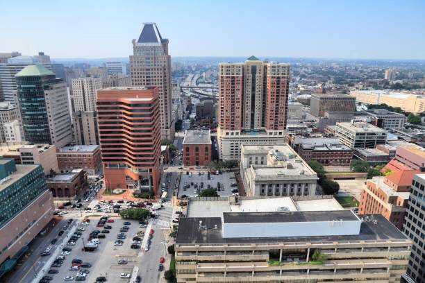 Baltimore city skyline stock photo