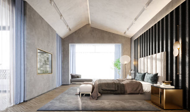 istock 3d render of luxury hotel room 1385975586