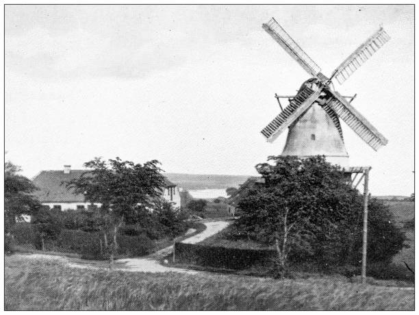 istock Antique travel photographs of Denmark: Windmill 1385977180