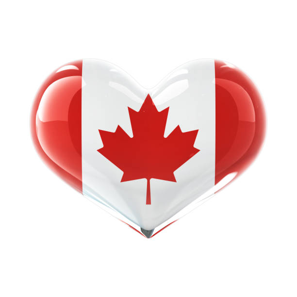 istock Glass Heart Flag. Canada 1385983452