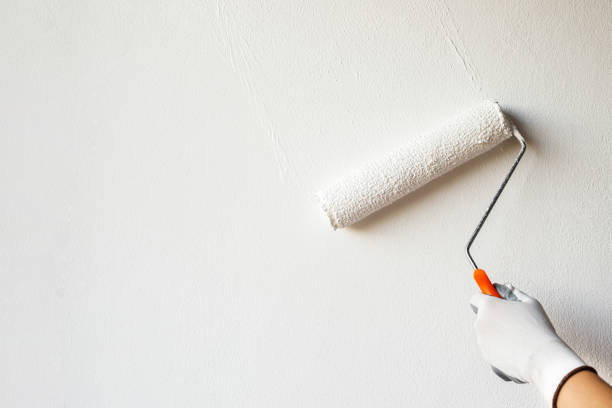 istock Painter is painting the interior wall white
