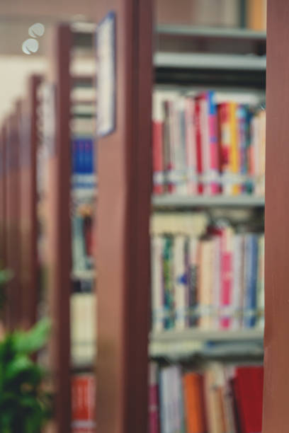 istock Bookshelves In Public Library 1385985961