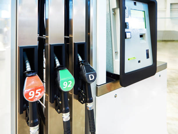 istock Payment terminal modern filling station 1385991940