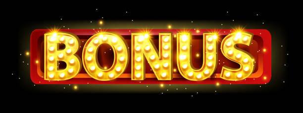 istock Bonus casino banner, vector promotion prize discount announcement sign, light bulbs, red frame. 1385993749