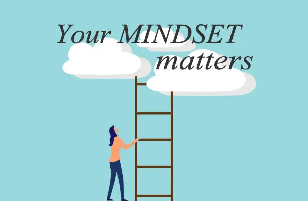 Vector illustration of Your mindset matters Concept.