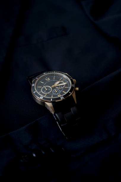 Elegant black wrist watch for men
