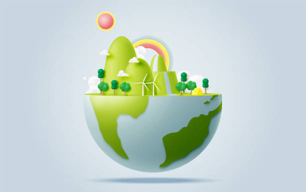 istock Happy earth day concept art with cute graphic design 1386015695