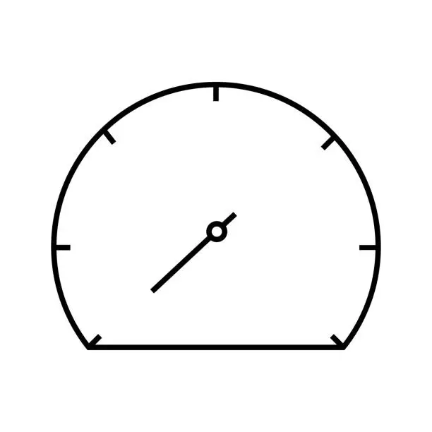 Vector illustration of Speedometer icon. Tachometer symbol. Sign indicator vector.