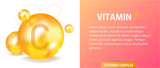 Vitamin C capsule. Vitamin gold glitter icon. Shining golden drop of essence. Vitamin C capsule. Vitamin gold glitter icon. Shining golden drop of essence. vitamin c stock illustrations