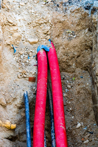 istock Detail of underground isolated electrical cables 1386022797