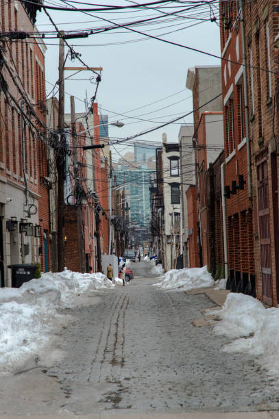 istock Hoboken, NJ Brick Alleyway Winter 1386027974