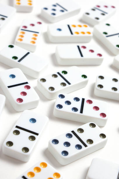istock Dominoes with colorful coloring on a white background. 1386029654