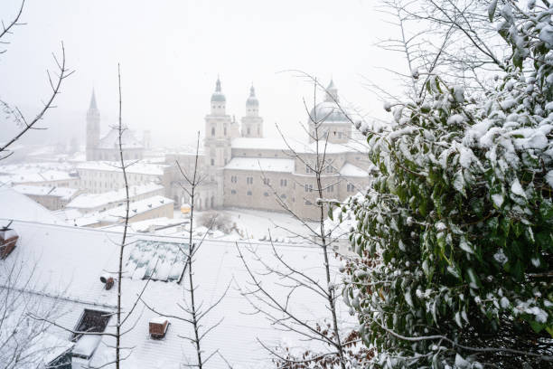 istock Snowfall in Salzburg, Austria 1386032361