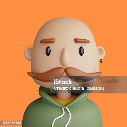 istock 3D cartoon avatar of smiling caucasian man 1386036636