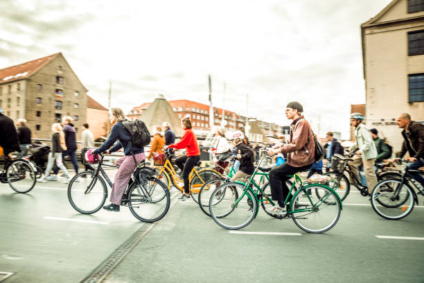 Bicycle society, Copenhagen stock photo